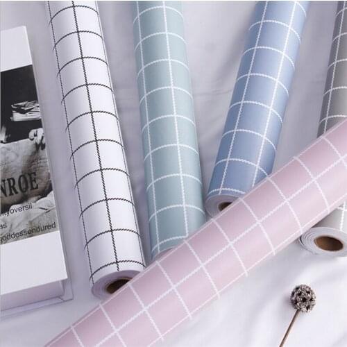 Bedroom wallpaper grid Nordic simple background self adhesive wall stickers living room decorative wallpaper