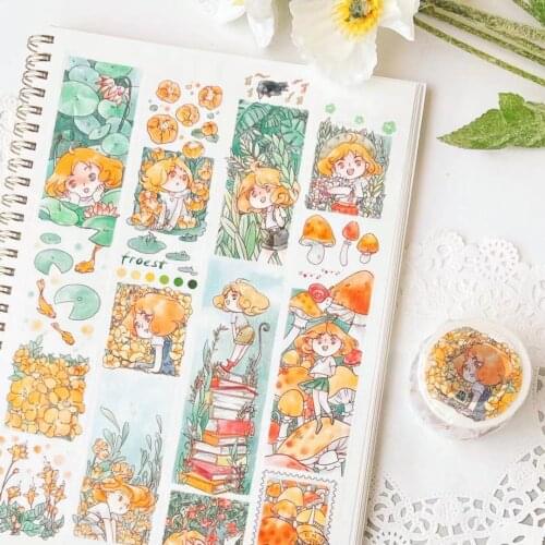 Lovely Forest Elf Washi Tape for Card Making Bullet Journal DIY Scrapbooking Decorative Sticker