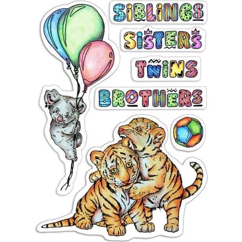 Twins brother Transparent Clear Silicone Stamp/Seal for DIY scrapbooking/photo album Decorative clear stamp 326