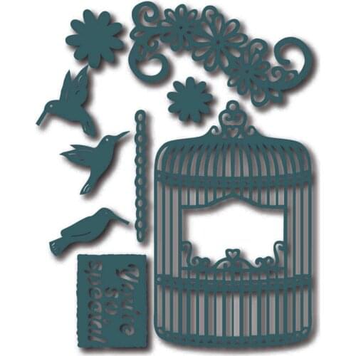 Bird cage Flowers Border Metal Cutting Dies Stencil for DIY Scrapbooking Stamp/photo album Decorative Embossing die Paper Cards