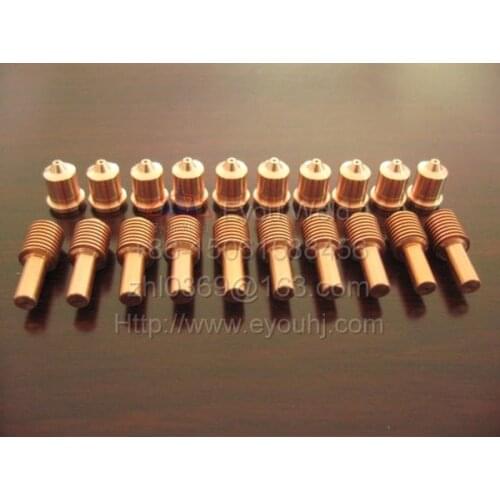 20 pcs (Nozzle 220671+ Electrode 220669 ) 45A Consumables for Plasma Cutting Machine, T45v/T45m Torch/Tool [PMX45]