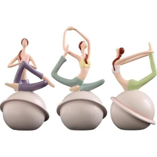 Yoga girl sculpture statue ceramic home decoration crafts sculpture Indian style best gift free delivery