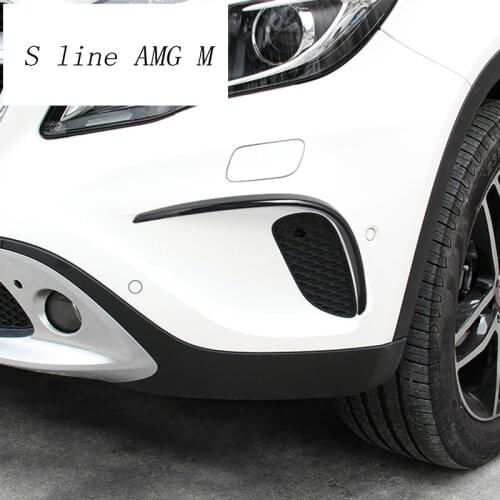 Car styling fog lamps grille slats auto fog lights cover Stickers decoration strips for Mercedes Benz GLA Class X156 Accessories