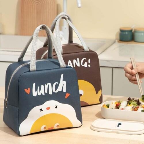 Cartoon Style Lunch Box Storage Bag Student Lunch Insulation Bag Large Office Worker Out Portable Rice Bag