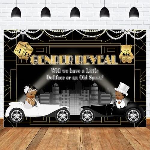 Great Gatsby Theme Gender Reveal Backdrop Photocall Princess Prince Newborn Baby Shower Background Little Dollface or Old Sport