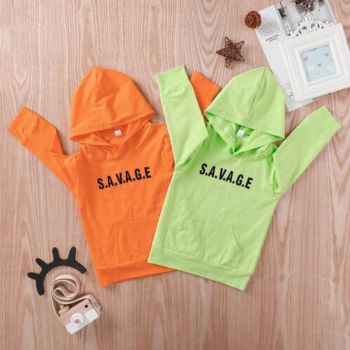 40# Boy Letter Printing Sweatshirt Kids Baby Outdoor Sport Long Sleeve Sweatshirt Pullover Clothes All-match Fleece Thick Hoodie