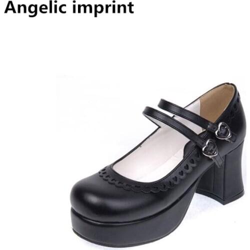 Angelic imprint Japan style woman mori girl lolita cosplay shoes lady high heels pumps women princess dress party shoes 33-47