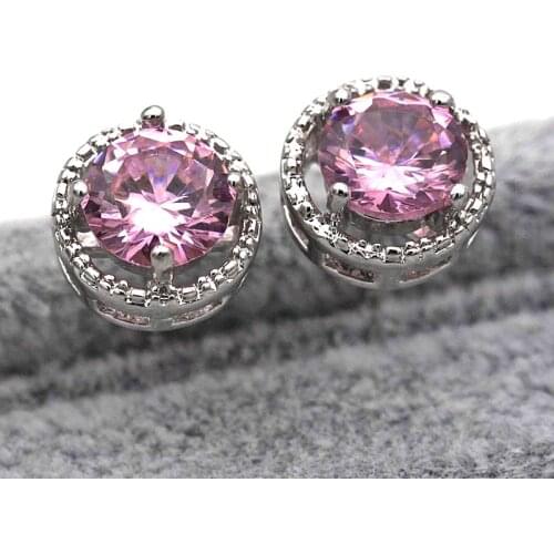 Hot Sell Fashion Earrings Fashion Jewelry Lovely Round Zircon Earring Luxury Stud Earrings For Women Girls Gift