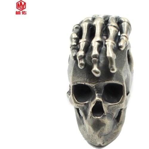 1PC Skull Finger Retro Brass Copper Oxide EDC Paracord Beads Umbrella Rope Cord Lanyard Pendants Knife Beads