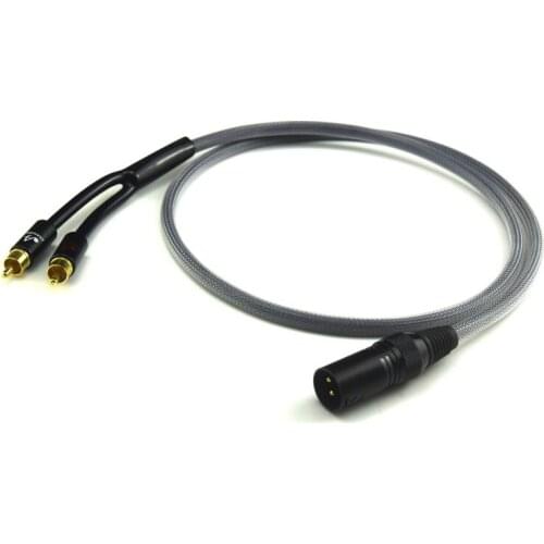 1 Piece Hifi 3 pin XLR Male to 2 RCA Male Cable High performance 6N OFC xlr to rca Cable