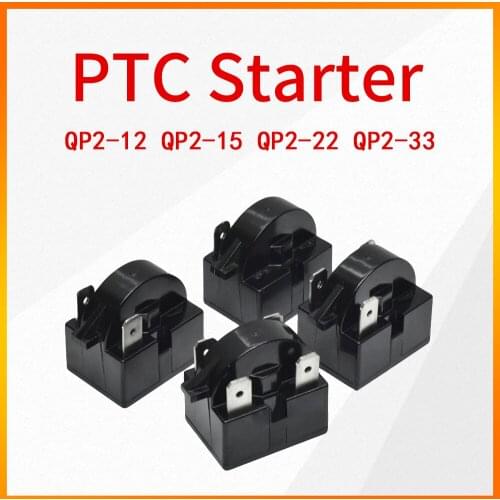 1 Plug 2 Plugs 3 Plugs 4 Plugs PTC Starter QP2-12 QP2-15 QP2-22 QP2-33 is Suitable for Refrigerator Refrigeration Starter