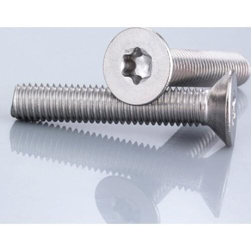 50pieces M2 M2.5 M3 M4 Stainless Steel 304 Torx Countersunk Screw Guard Screw Six-Lobe Flat Head Machine Security Screws