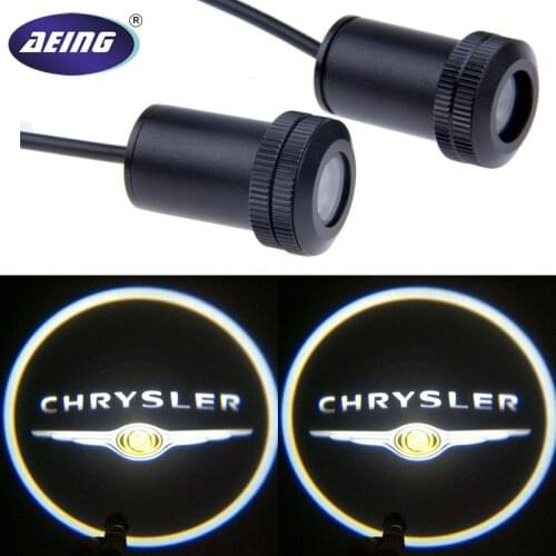 AEING 2*Universal Ghost Shadow Logo welcome Car LED Door Light Laser Courtesy Slide Projector logo Emblem light For CHRYSLER
