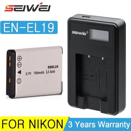EN EL19 EN-EL19 for Nikon Battery S3400 S3500 S4100 LCD USB Charger+Digital Camera Battery for Nikon Coolpix S32 S33 S100 S2500