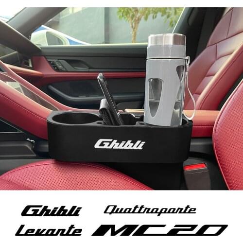 Car Cup Holder Seat Gap Drink Bottle Can Storage Organizer Box Stand For Maserati Mc20 Ghibli Levante Quattriporte Accessories