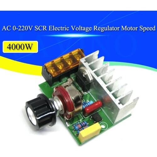 4000W 0-220V AC SCR Electric Voltage Regulator Motor Speed Controller Dimmers Dimming Speed With Temperature Insurance