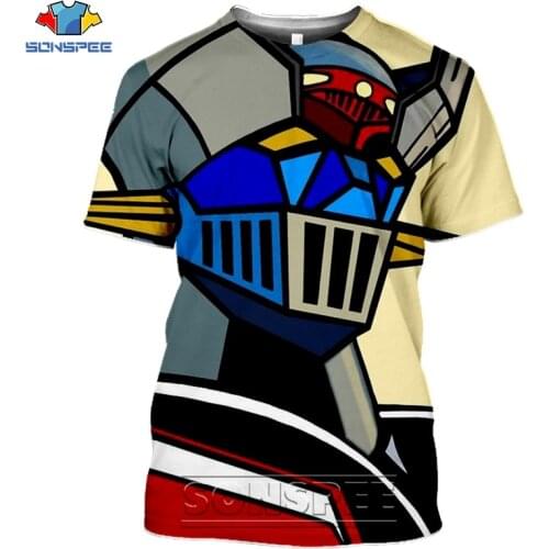 Mazinger Z T shirt Men Japan Robot Anime 3D Print Mens T-Shirt Women Summer O-neck Tshirt Harajuku Casual Street Fitness Shirts