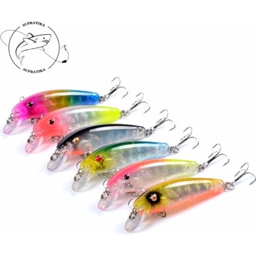Artificial ABS Plastic Hard Bait 8 # Anti-corrosion Swimbait Wobbler With Sharp Three Hooks 6 Colors 6.5g / 7cm Bionic Bait
