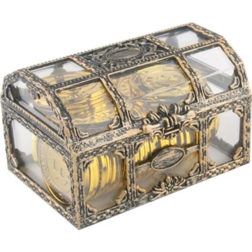 667E Creative Storage Box Transparent Plastic Box Pirate Party Decoration Halloween Crystal Gem Box Plastic Box Pirate Scene