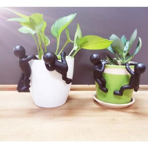 4 Pieces Of Creative Rock Climbing Lady Hanging Potted Plants Home Decorations Garden Decoration Art Craft Potted Hangers