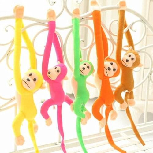 60cm Monkey Doll Plush Toys Stuffed Doll Long Arm Tail Monkey Curtains Baby Sleeping Appease Animal