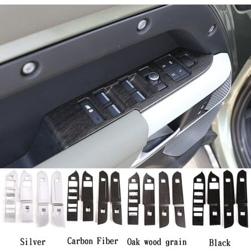 For Land Rover Defender 110 2020 Car styling ABS plastic Window Lift Switch Buttons Frame Cover Trim stickers Car Accessories