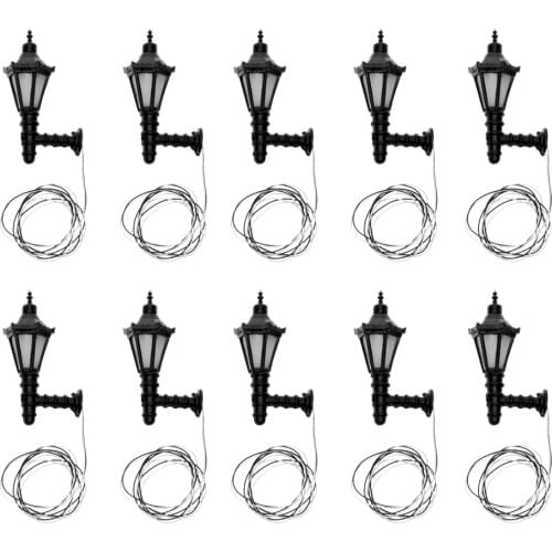 Model 3D Courtyard Light Wired Lamp For Diorama Architecture Landscap,10Pcs