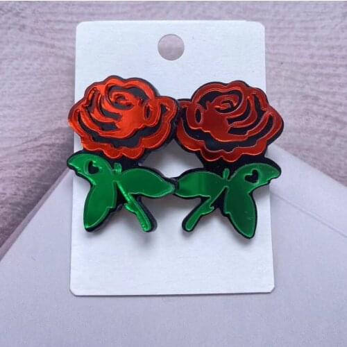 Fashion Women Plant Flower Rose Flower Earrings Vintage Earring
