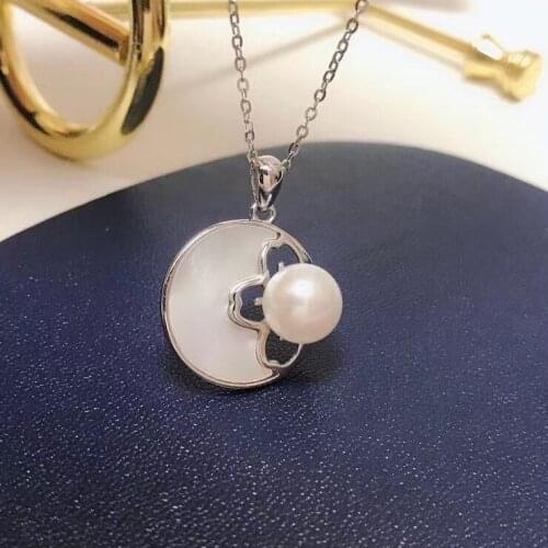 Charm 925 Sterling Silver Pendant Base Settings Mountings Findings Parts for Pearl Crystal Jade Agate Beads Stones 5pcs/lot