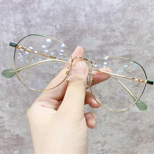 New Anti Blue Light Anti Blocking Filter Glasses Fashion Women Mens Computer Goggles Retro Metal Transparent UV400 Eyewear