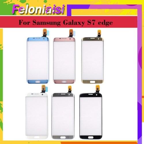 Original For Samsung Galaxy S7 Edge G935F G935 SM-G935F G935FD G935A Front Outer Glass Sensor Touch Screen Panel With Flex +LOGO