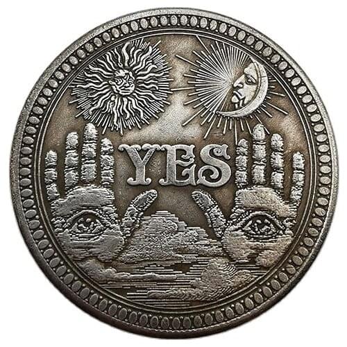 Halloween Gift Yes/No Coin Sun Moon Angel is Skull No Decision Coin Game Coin American Morgan Coin Magic Coin Ornament