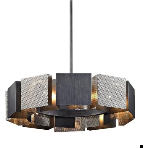 Post-modern minimalist art lamp designer minimalist living room dining room bedroom black metal luxury creative chandelier