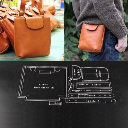 1pc Coin Purse Type Bag Pattern Stencil Tool Waist Bag DIY Acrylic Template Leather Wallet Craft for Leather Handcraft 16x13x6cm