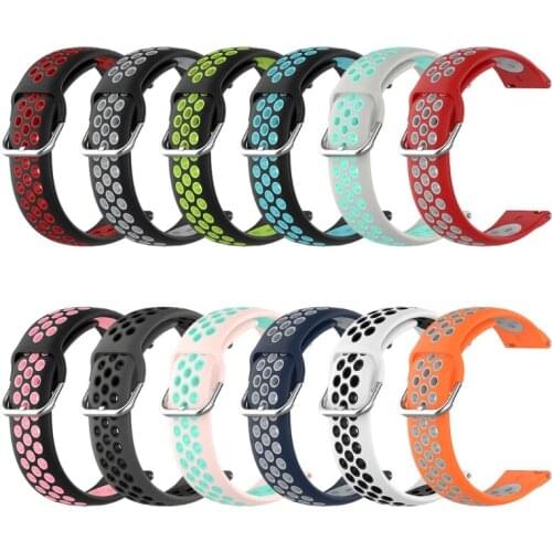 For -Samsung-Galaxy watch3 41mmR850 45mmR840/Huawei/HuamiAmazfit/-Garmin silicone two-color Bracelet band strap 20/22mm