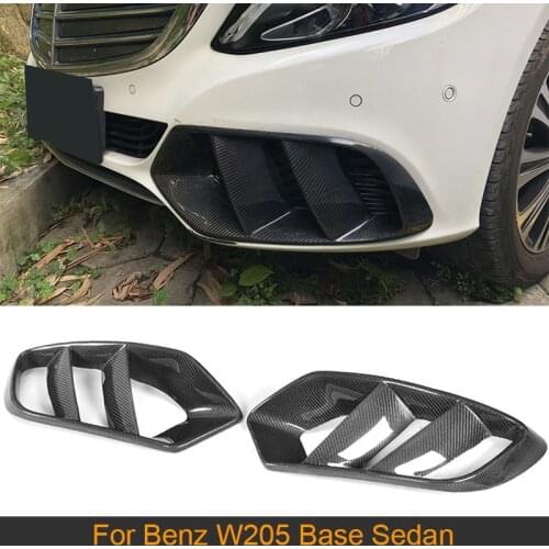 Front Bumper Air Vent Trim Mesh Grill Frame for Mercedes-Benz W205 Base Sedan C180 C200 2015 - 2018 C Class Carbon Fiber / FRP