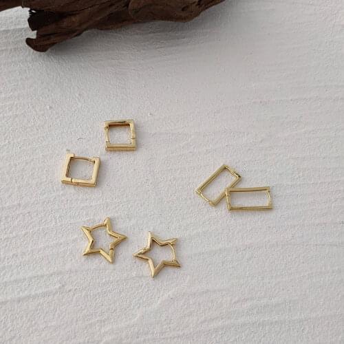 Stud Earrings for Women Simple Fashion Earrings Square Pentagram Geometric Earrings Jewelry Accessories Wholesale