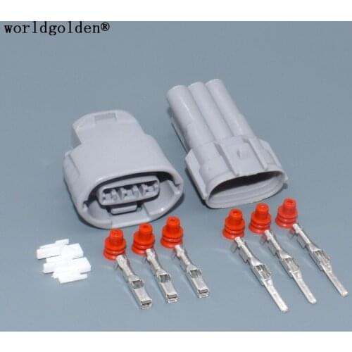 Worldgolden 3p male female 2.2mm Alternator Wire Connector For Toyota Lexus 6188-0282 6189-0443