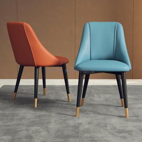 Modern minimalist dining table chair backrest computer desk stool Nordic bedroom makeup net red light luxury dining chair home