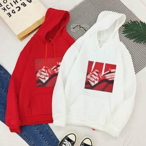 New Winter Hooded Sweatshirt Woman Harajuku Fashion Smokes Womens Pullover White Oversized Hoodie Tops Female Hoodies Women