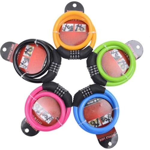 Bicycle Lock Mountain Bike Bicycle Steel Cable 4-Digit Number Security Coded Bicycle Motor Bike Combination Lock
