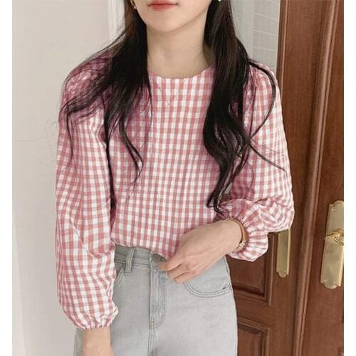 Блузки в клетку VONDA China At AliExpress