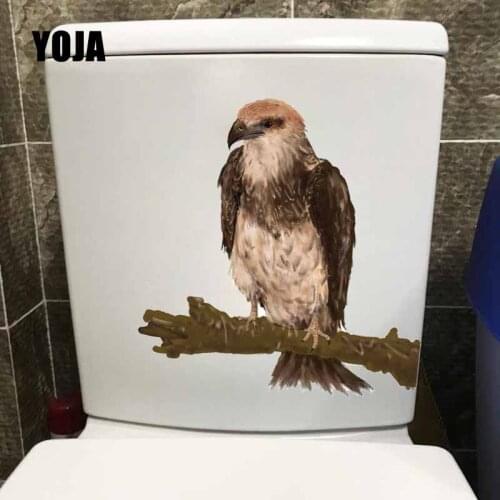 YOJA 22.7X23.6CM Eagle Hand Painted Simple Aesthetic Birds Mural Wall Sticker WC Toilet Decal Home Decor Art T5-0689