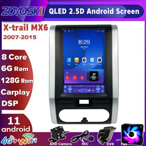 ZOYOSKII Android 10 vetical Tesla screen car gps multimedia radio navigation player for Nissan xtrail MX6 X-trail T31 2007-2014