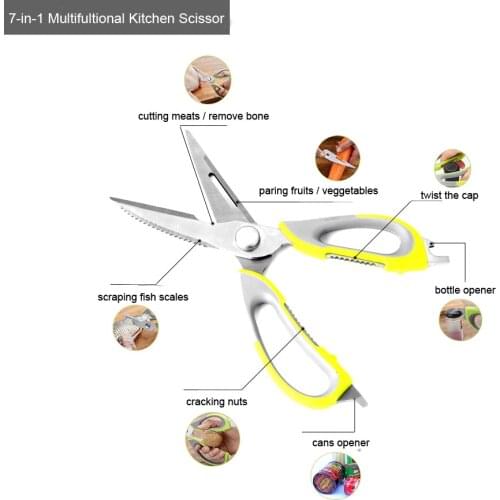 1 Kitchen Scissors Magnetic Knife Seat Removable Stainless Steel Scissors For Fish Chicken Shears Cooking New