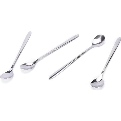 1Pc High Quality Long Handle Spoon Ice Cream Tea Coffee Handled Long Handle Stainless Steel Spoons Flatware