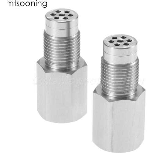Mtsooning 2x pcs O2 Oxygen Sensor Spacer Contain CEL Eliminator with Mini Catalytic Converter For Bolt Sensor Nuts