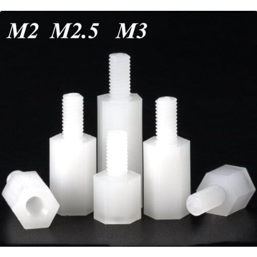 50pc M2 M2.5 M3 Hexagon screw for PC board Nylon Standoff Spacer Column Plastic Spacing Screws Home improvement tool Accessories