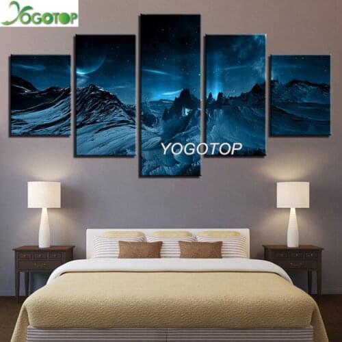 DIY Diamond Painting Starry sky Moon Mountain 5D Full Drill mosaic Diamond Embroidery Handcraft Kit Home decor 5 Panels ML1045