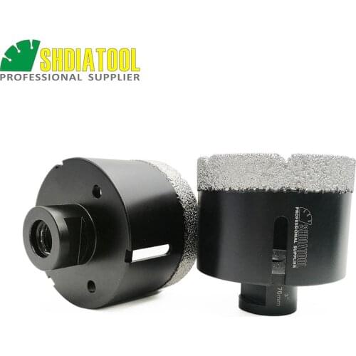 SHDIATOOL 3" Vacuum brazed diamond Dry drilling bits with 5/8-11 connection Diameter 76mm for porcelain marble stone Masonry